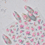 365nails: "Vintage Pink Blossom & Swallow" – nail art stickers