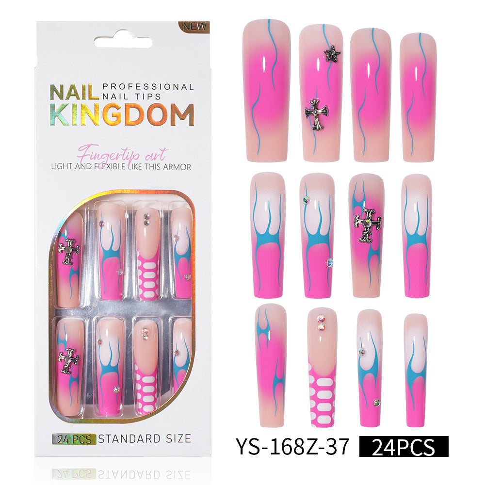 Long press on nails, French versatile patch nail art removable prefabricated fake nail press on nails piece