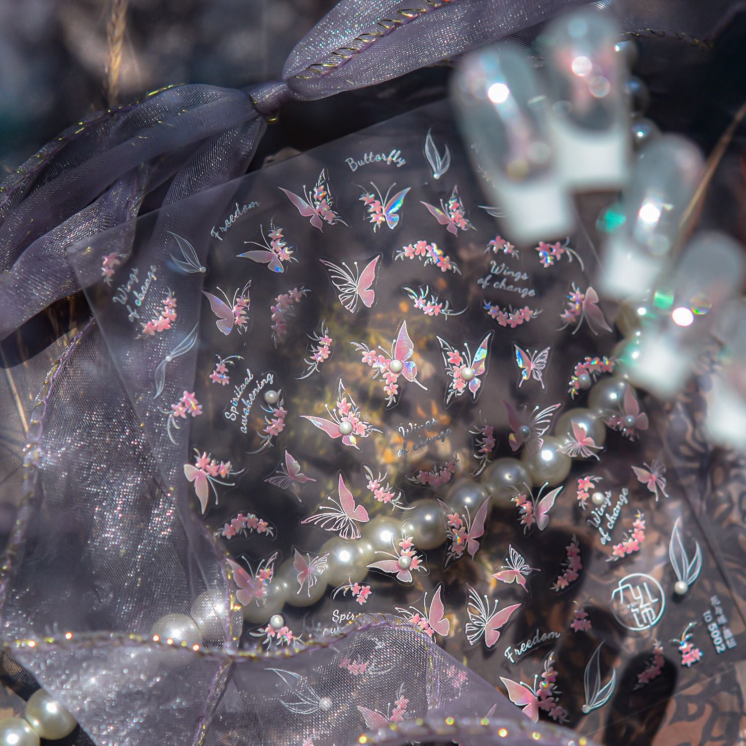 365nails: "Pearl Pink Crystal Butterfly" – nail art stickers
