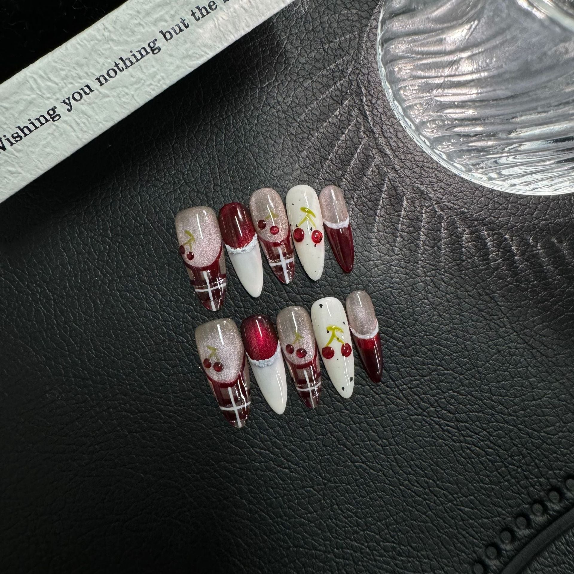 365nails: "Cherry Bliss" – 3D Fruit Handmade Stiletto Nails