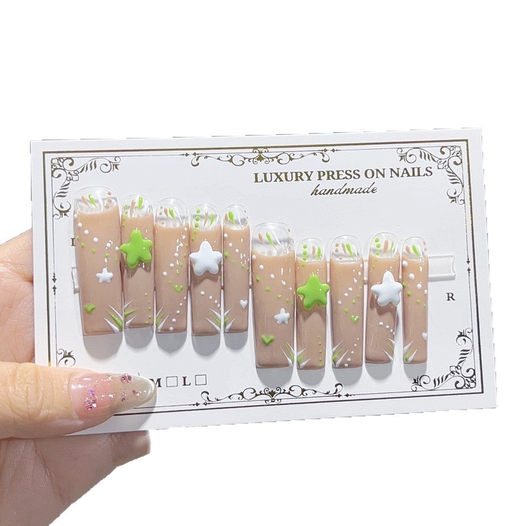 Unhas Postiças Brilhosas e Divertidas Mocha Star
