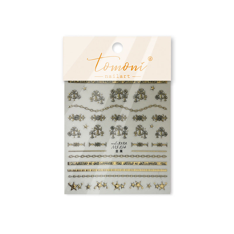 Silver Cross Gothic – Edgy Religious Nail Art Stickers