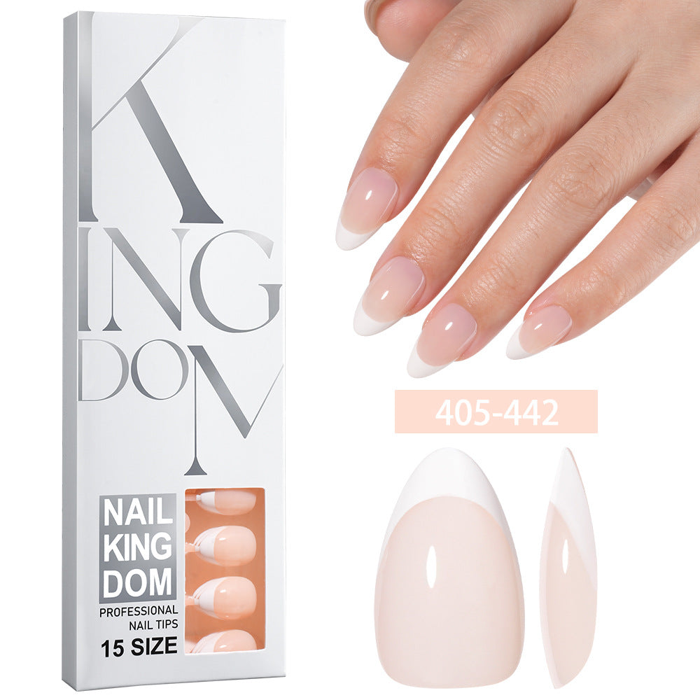 Hot-selling French-style armor, simple spray oil-shiny patch manicure removable trapezoidal nail piece 120 pieces in a box