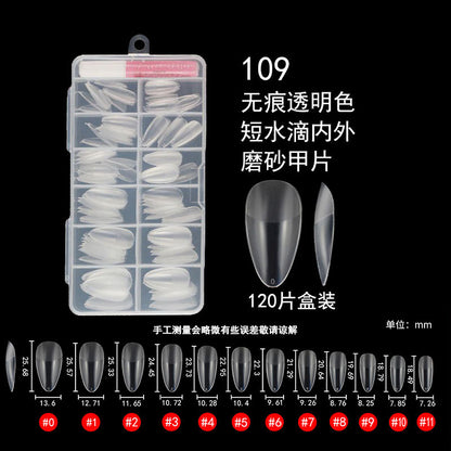 Nail Tips Wear the full number of nail pads, no carving and matte, all pasted without traces 120 pcs, patch manicure, transparent trapezoidal fake nails