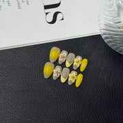 365nails：檸檬花開 3D 花卉 手工製 短款杏仁形甲片