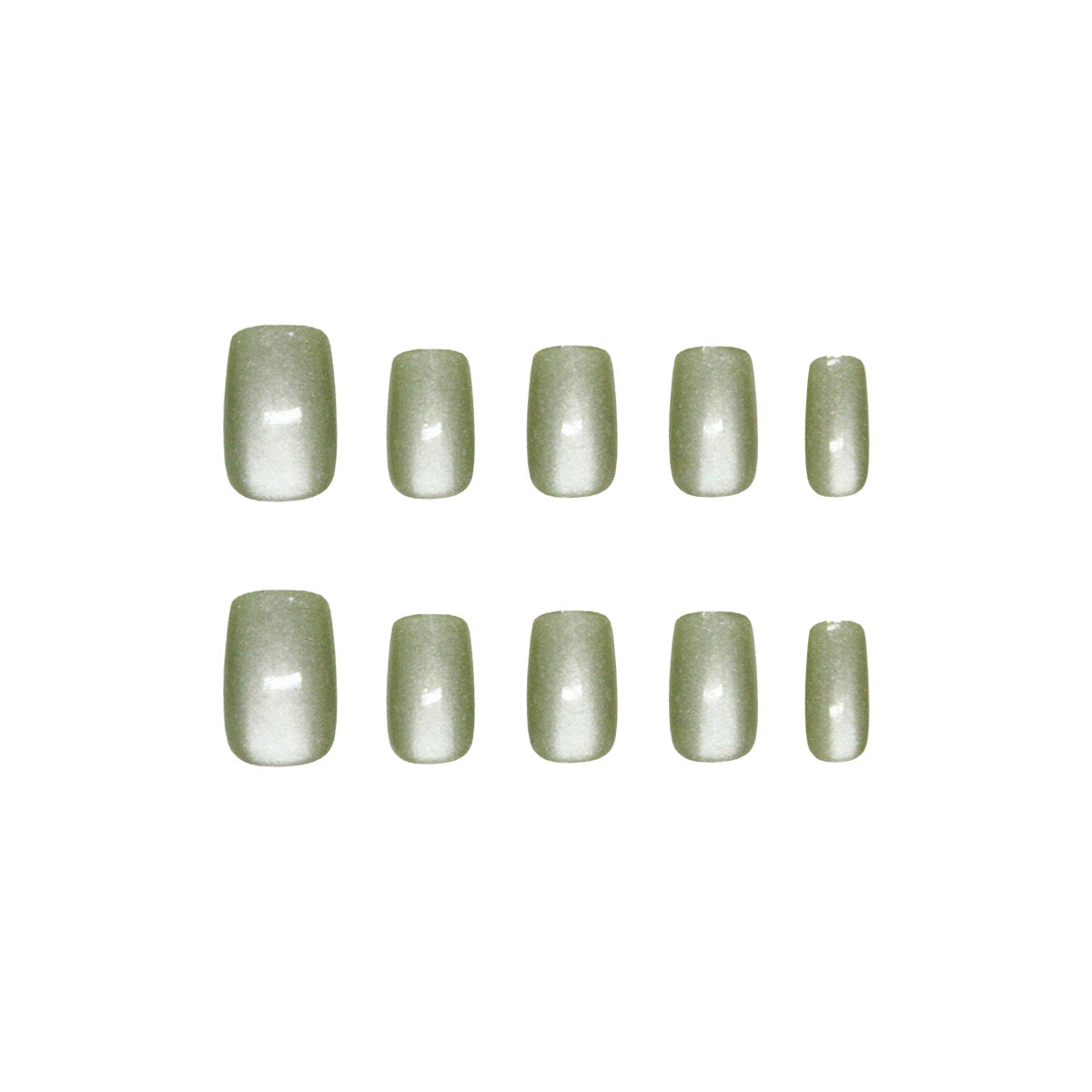 Nail Tips  prefabricated nail, fresh green in early spring, gentle and versatile cat eyes, detachable and wearable nail in  30 pieces｜365nails