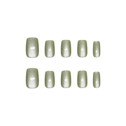 Nail Tips  prefabricated nail, fresh green in early spring, gentle and versatile cat eyes, detachable and wearable nail in  30 pieces｜365nails
