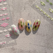 365nails: 아가일 다이아몬드 기하학 – 네일 아트 스티커