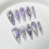 Chrome Galaxy Aura Series Press-On Nails
