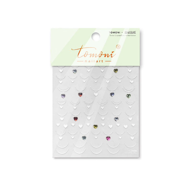 365nails: "크리스탈 프렌치 팁 & 하트" – 네일 아트 스티커