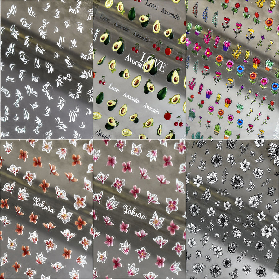 365nails: 신선한 아보카도와 체리 네일 아트 스티커