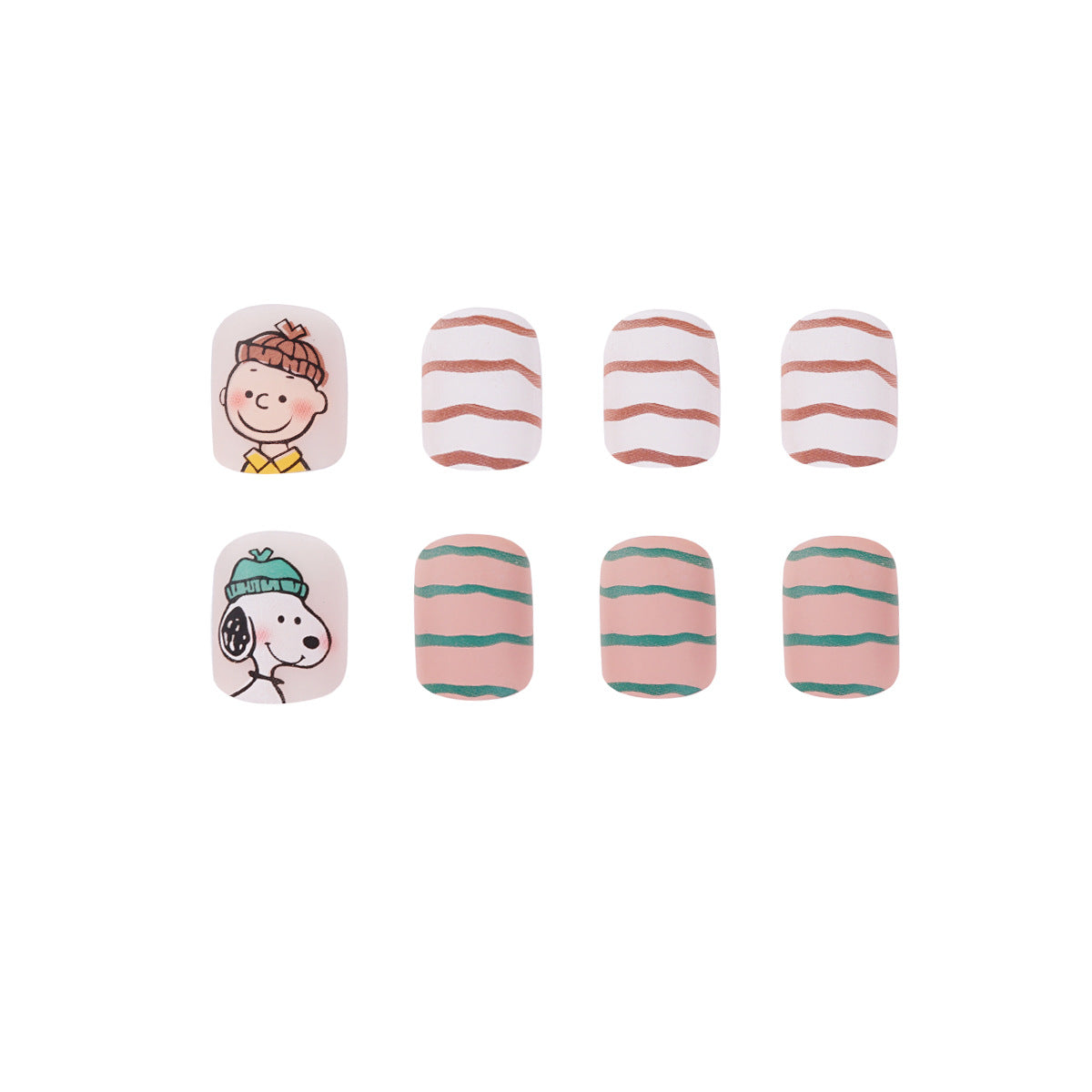 Snoopy 卡通對比霧面成品 可拆式甲片｜365nails