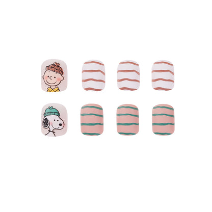 Snoopy cartoon stick contrast matte wear nail art fake nail nail patch nail art finished product removable｜365nails