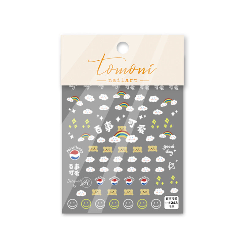 365nails: "Bright Smiley & Heart" – nail art stickers