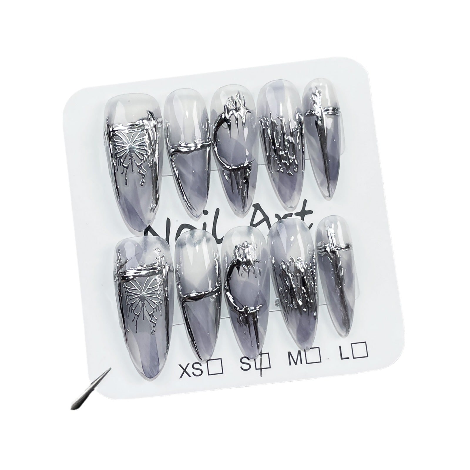 Handemade press on nails Heavy Industry Watercolor Embossed Butterfly Nail Patch  Patch Yiwu Nail Art Wholesale｜365nails