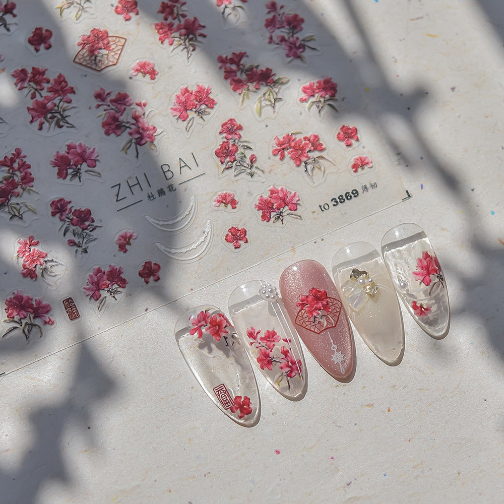 365nails: "vintage pink peony embossed" – Nail Art Stickers