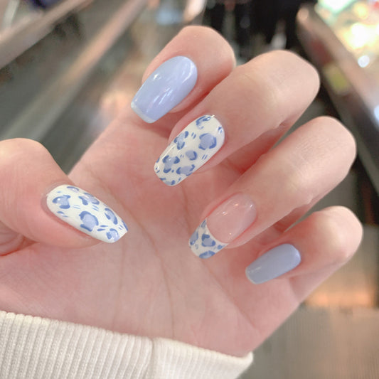 Cream White Baby Blue Short Ballet Wear Nail Art False Nail Art Patch Nail Patch Removable Nail Art Patch｜365nails