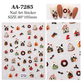 Original Christmas element nail art sticker 5D relief three-dimensional happy Christmas DIY nail sticker jewelry AA