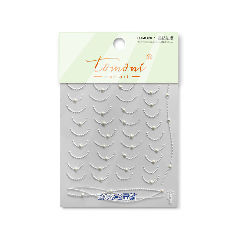 Silver Crystal Chain – Minimalist Elegant Nail Art Set