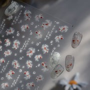 Goldfish Collection: "White Koi" – 3D Embossed Nail Sticker