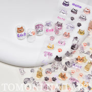 365 nails: "Watercolor Cat Crew" - Nail Art Stickers