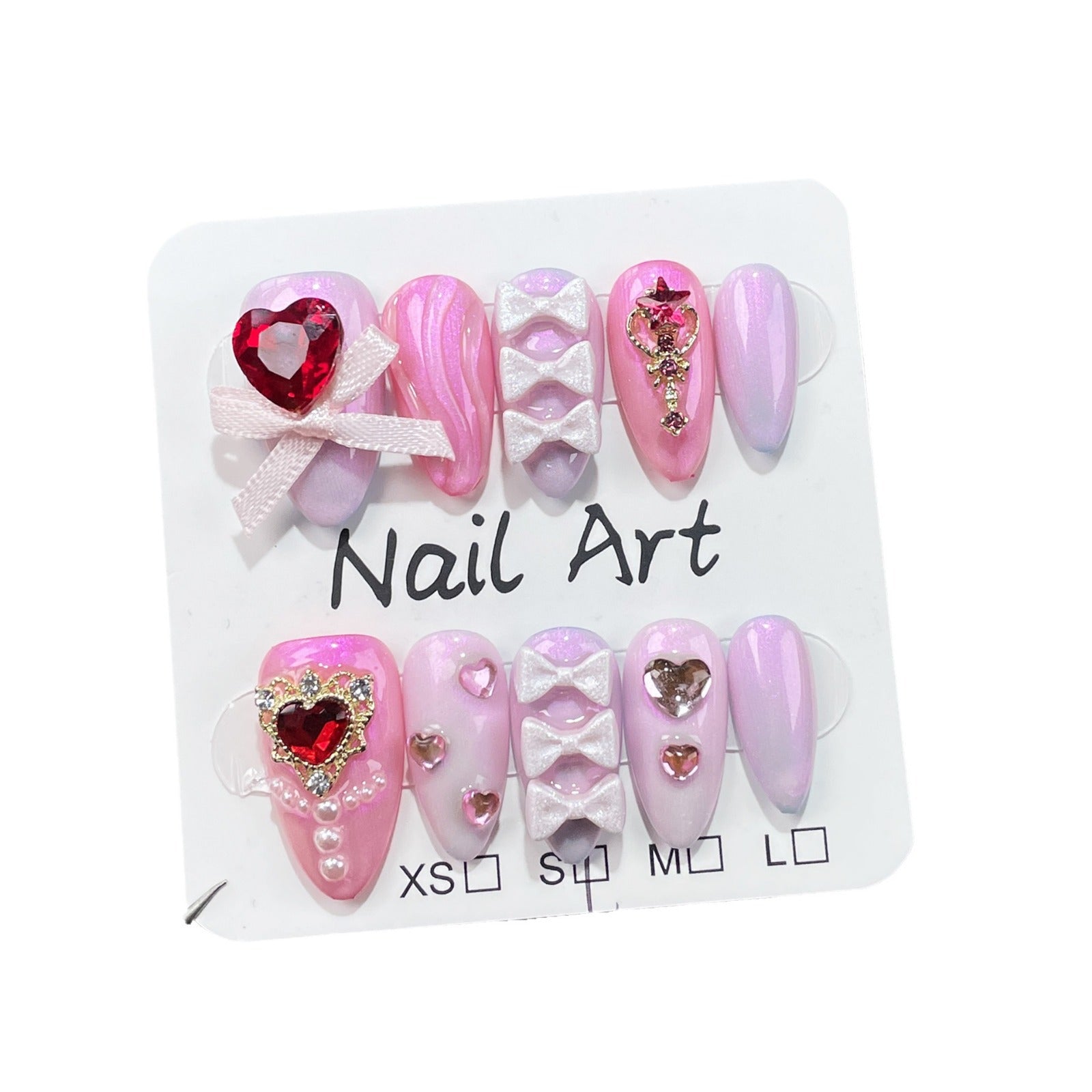 Sweet and cool Spice Girls Handmade Press-on Nails pure want to flash  almond nail  handmade finished nail wholesale｜365nails