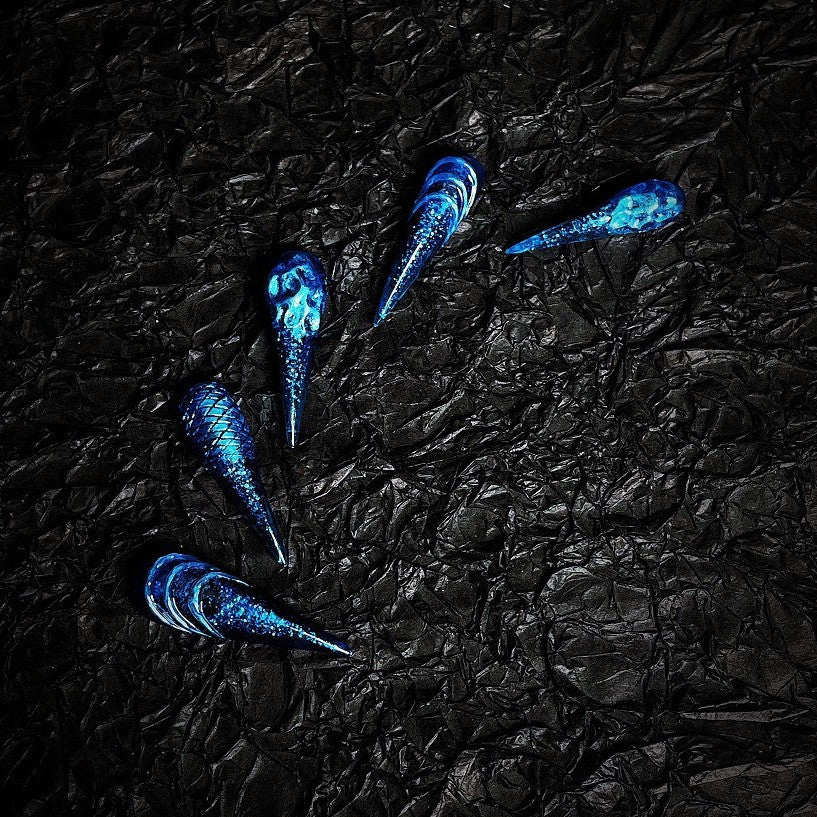 [Space Breaking] Three-dimensional modeling Ao Run animation derivative A-stream hemp quicksand blue press on nail