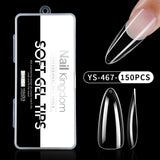 Nail Tips Full number of special nail pads for nail salons, transparent and seamless 150 pcs, boxed press on nails pads, almond trapezoidal fake nails.
