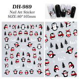 Cute Christmas Snowman Nail Art Sticker Flat Adhesive Christmas Snowman Little Penguin DIY Nail Sticker DH