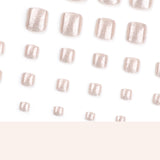 Europe and the United States  toenail wearable toenail sheet finished champagne glitter full powder whitening nail patch wholesale｜365nails