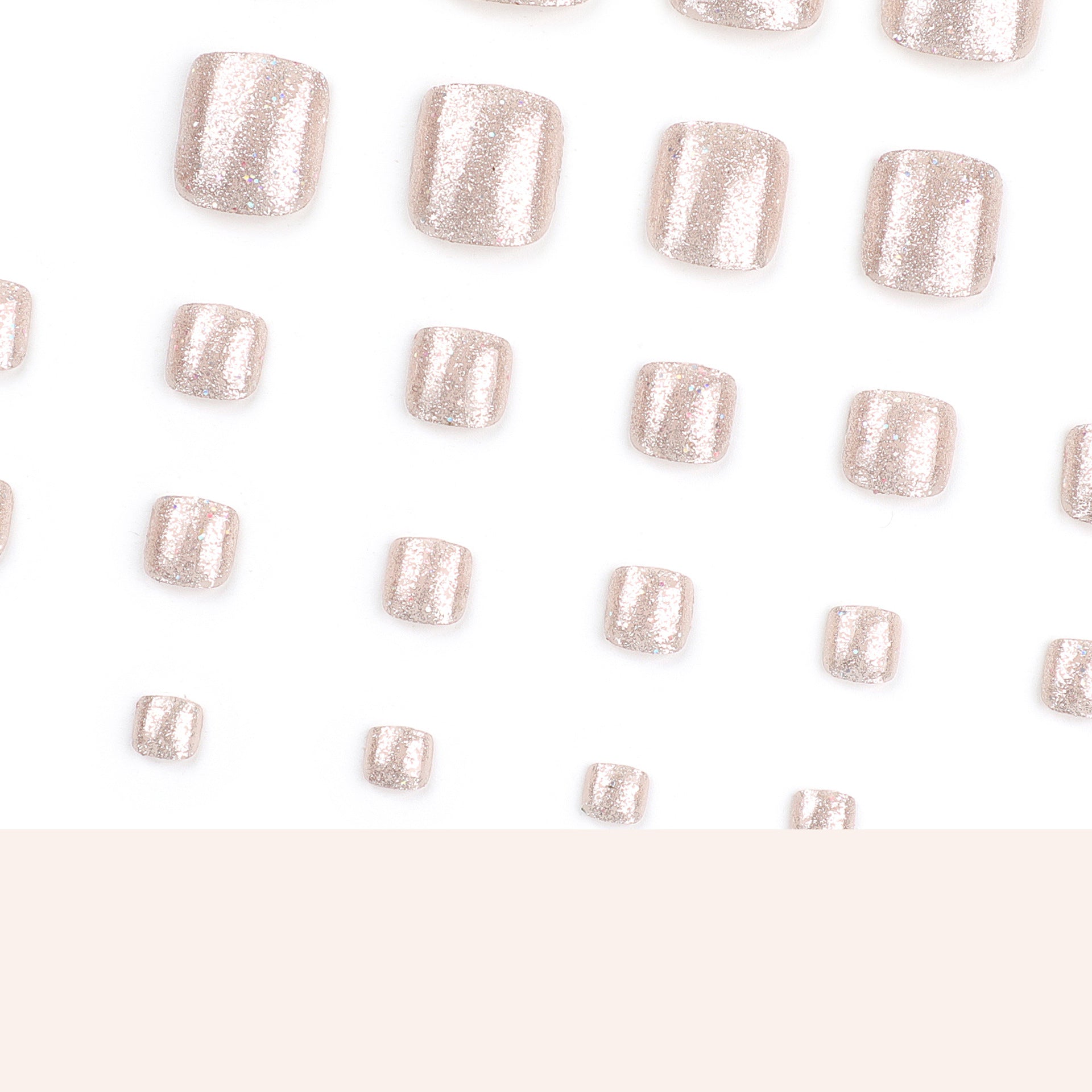 Europe and the United States  toenail wearable toenail sheet finished champagne glitter full powder whitening nail patch wholesale｜365nails