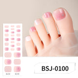 Semi-Cured Gel Nail Strips Glitter Pearl Gradient Sparkle Toe Design (MOQ=3)