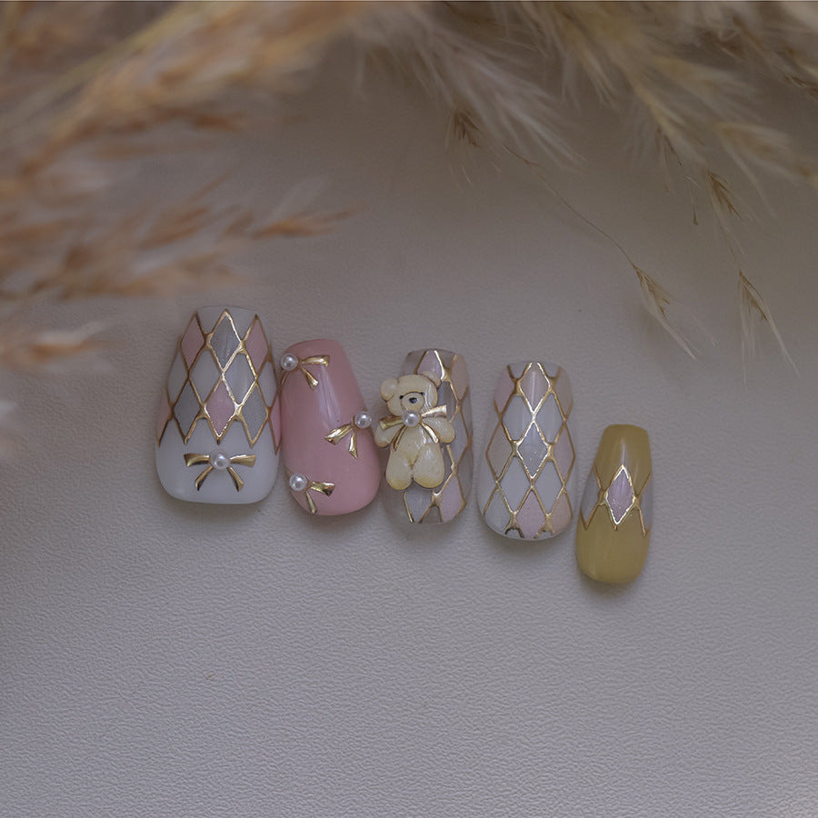 365nails: "파스텔 아가일 기하학 패턴" – 네일 아트 스티커