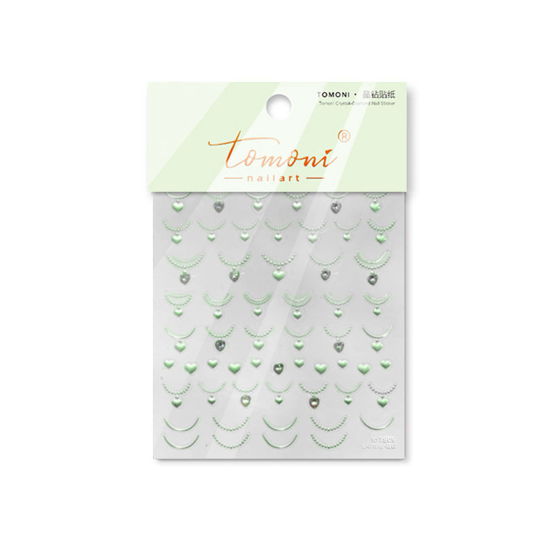 Moon & Heart Crystal – Crystal Diamond Nail Art Accent Set