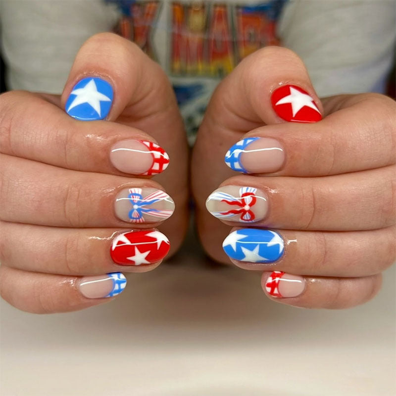 365nails: "Patriotic Plaid"