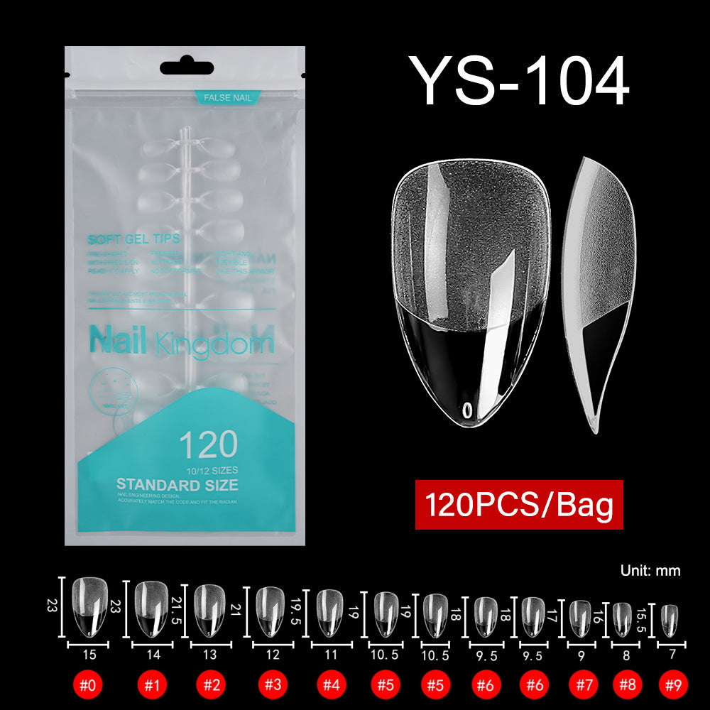 Nail Tips Free engraving and semi-matte press on nails pads 120 pieces, transparent and seamless fake nails in bags, fully attached to matte nail pads