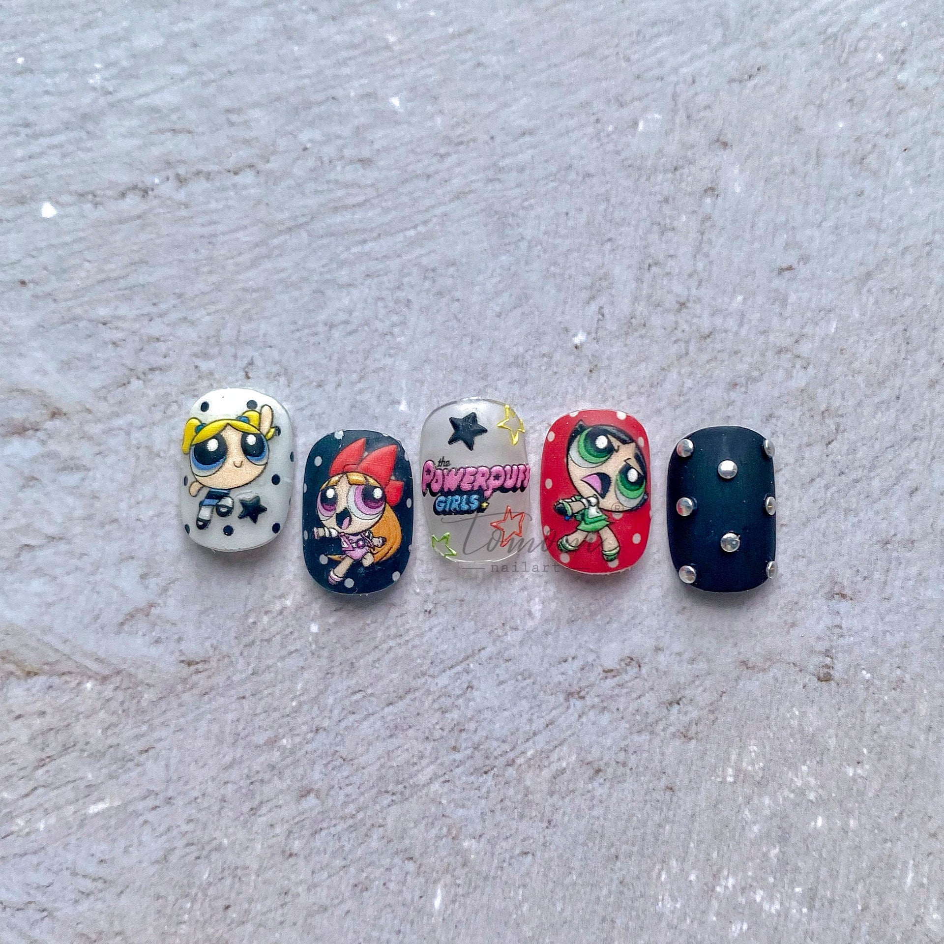 Powerpuff Girls Collection: "Retro Heroine" – 3D Embossed Nail Sticker