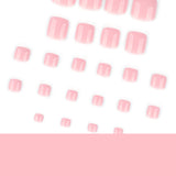 Nude pink solid color short square manicure and pedicure nail chips casual toe nail chips