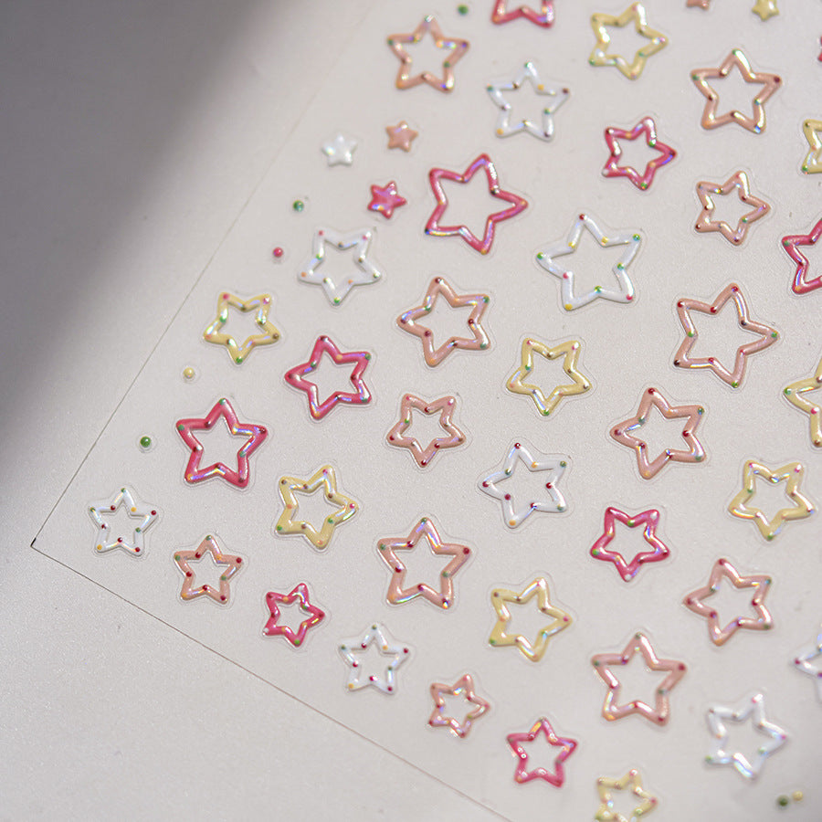 365nails: "Colorful Hollow Stars" – nail art stickers