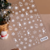 Winter Christmas Snowflake Nail Art Sticker 5D Embossed Three-dimensional White Hollow Snowflake Nail Sticker Ornament YL