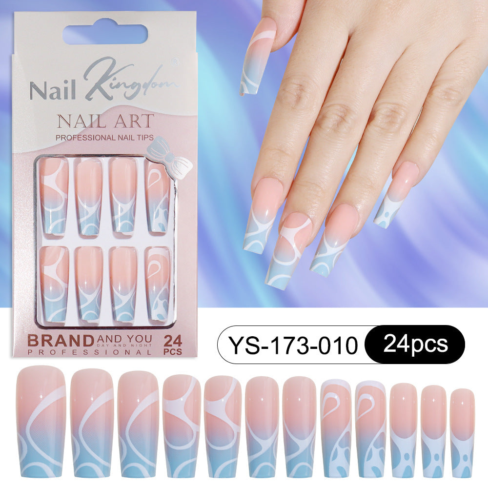 Nail Tips special for press on nails rectangular nail pieces removable full sticker manicure 24 pieces boxed fake nail factory wholesale