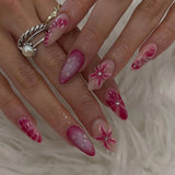 Cross-border babes wear nail pads, hot-selling fake nails in foreign trade, 3D point drill fake nails, fake nails.