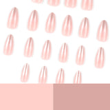 Pearlescent powder gradual change nail art fake nail short almond wearable nail piece  hot-selling wearable nail piece wholesale｜365nails