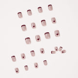 Uñas postizas con acabado de café francés Love Press on, uñas suaves, uñas removibles ｜365nails