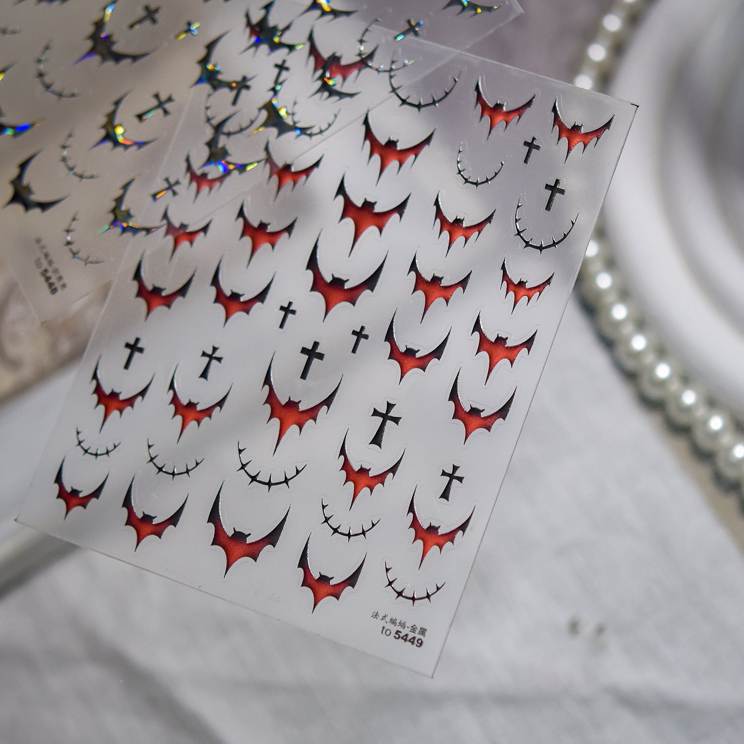 365nails: "Gothic Bat & Cross" – nail art stickers