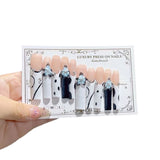 Black White Floral Extra Long Coffin Press On Nails