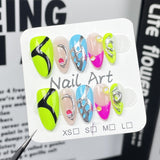 Sweet Cool Spice Girls  Almond Nail  Relief Handemade press on nails Wholesale Reusable Nail Patch｜365nails