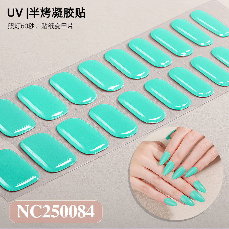 Semi-Cured Gel Nail Strips Solid Color Glossy Classic Design (MOQ=3)