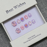 New handmade press-on nails cute cartoon fake nail flakes 3-12 years old