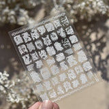 3D Embossed Spider Web Lace Nail Stickers – White Sheer Mesh Texture Set